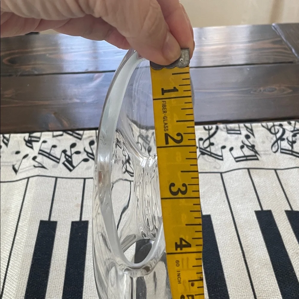 Crate&Barrel Clear Muurla or Slanted Clear Glass Donut Medium Vase